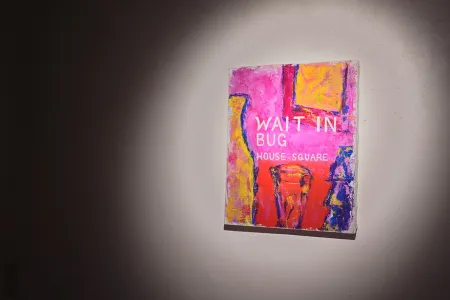 鶴岡市のblanc blanc gastropubの店内アート