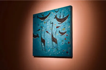 鶴岡市のblanc blanc gastropubの店内アート